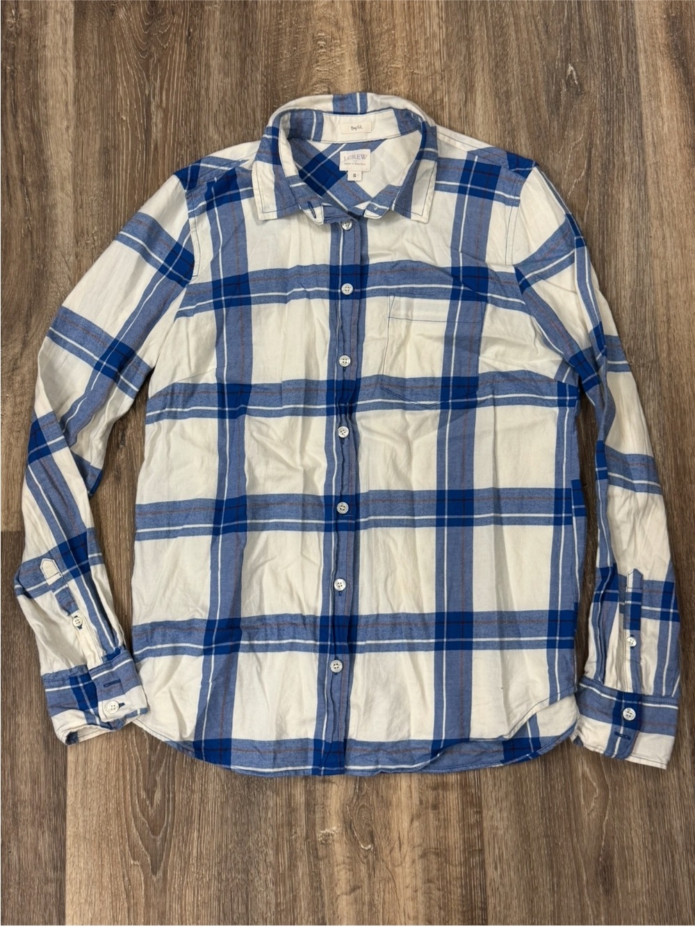 J. Crew Plaid Boy Fit Button Up Shirt Women’s Small